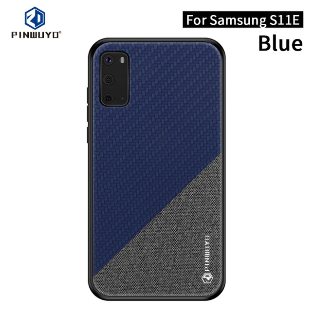 PINWUYO Rong Series Shockproof PC + TPU+ Chemical Fiber Cloth Protective Cover(Blue)-garmade.com
