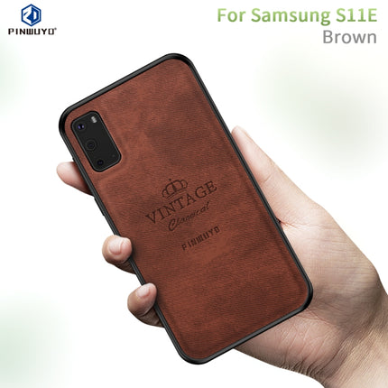 For Galaxy S20 PINWUYO Zun Series PC + TPU + Skin Waterproof Anti-fall All-inclusive Protective Case(Brown)-garmade.com
