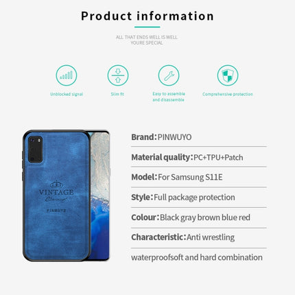 For Galaxy S20 PINWUYO Zun Series PC + TPU + Skin Waterproof Anti-fall All-inclusive Protective Case(Brown)-garmade.com