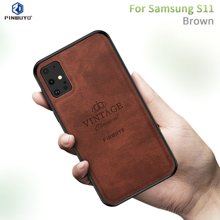 For Galaxy S20+ PINWUYO Zun Series PC + TPU + Skin Waterproof Anti-fall All-inclusive Protective Case(Brown)-garmade.com