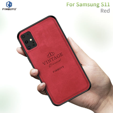 For Galaxy S20+ PINWUYO Zun Series PC + TPU + Skin Waterproof Anti-fall All-inclusive Protective Case(Red)-garmade.com