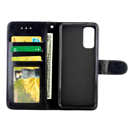 For Galaxy S20 Crazy Horse Texture Leather Horizontal Flip Protective Case with Holder & Card Slots & Wallet & Photo Frame(Black)-garmade.com