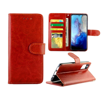 For Galaxy S20 Crazy Horse Texture Leather Horizontal Flip Protective Case with Holder & Card Slots & Wallet & Photo Frame(Brown)-garmade.com