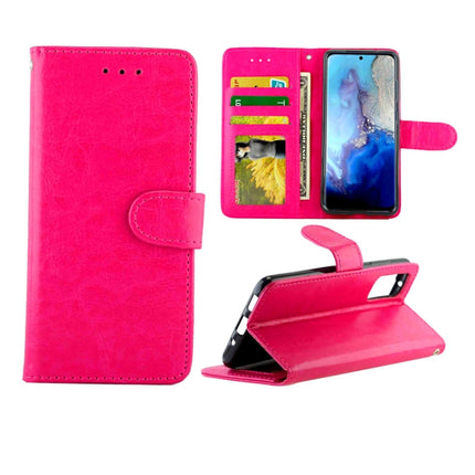 For Galaxy S20 Crazy Horse Texture Leather Horizontal Flip Protective Case with Holder & Card Slots & Wallet & Photo Frame(Magenta)-garmade.com