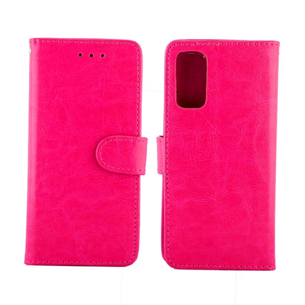 For Galaxy S20 Crazy Horse Texture Leather Horizontal Flip Protective Case with Holder & Card Slots & Wallet & Photo Frame(Magenta)-garmade.com