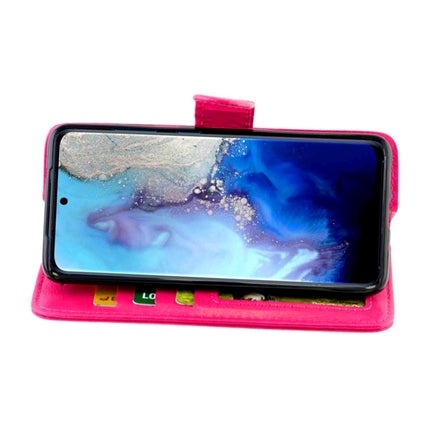 For Galaxy S20 Crazy Horse Texture Leather Horizontal Flip Protective Case with Holder & Card Slots & Wallet & Photo Frame(Magenta)-garmade.com