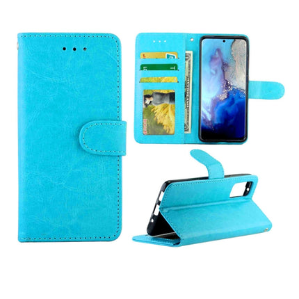 For Galaxy S20 Crazy Horse Texture Leather Horizontal Flip Protective Case with Holder & Card Slots & Wallet & Photo Frame(Baby Blue)-garmade.com