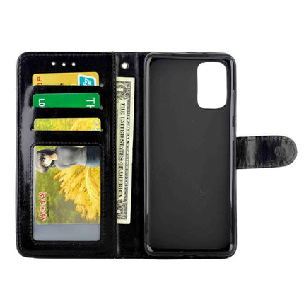 For Galaxy S20+ Crazy Horse Texture Leather Horizontal Flip Protective Case with Holder & Card Slots & Wallet & Photo Frame(Black)-garmade.com