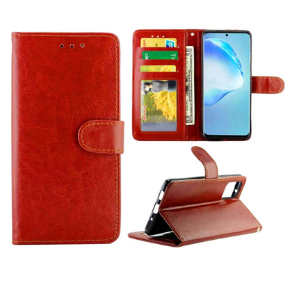 For Galaxy S20+ Crazy Horse Texture Leather Horizontal Flip Protective Case with Holder & Card Slots & Wallet & Photo Frame(Brown)-garmade.com