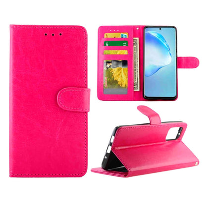 For Galaxy S20+ Crazy Horse Texture Leather Horizontal Flip Protective Case with Holder & Card Slots & Wallet & Photo Frame(Magenta)-garmade.com
