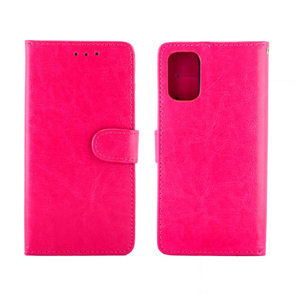 For Galaxy S20+ Crazy Horse Texture Leather Horizontal Flip Protective Case with Holder & Card Slots & Wallet & Photo Frame(Magenta)-garmade.com
