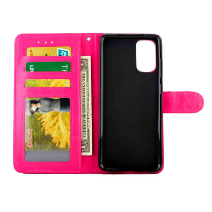 For Galaxy S20+ Crazy Horse Texture Leather Horizontal Flip Protective Case with Holder & Card Slots & Wallet & Photo Frame(Magenta)-garmade.com