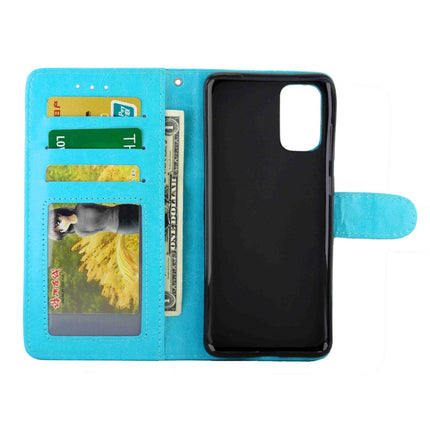 For Galaxy S20+ Crazy Horse Texture Leather Horizontal Flip Protective Case with Holder & Card Slots & Wallet & Photo Frame(Baby Blue)-garmade.com