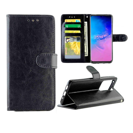 For Galaxy S20 Ultra Crazy Horse Texture Leather Horizontal Flip Protective Case with Holder & Card Slots & Wallet & Photo Frame(Black)-garmade.com