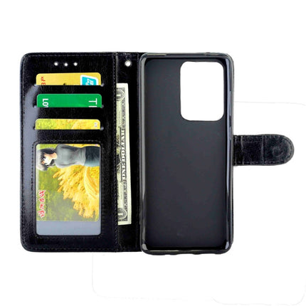 For Galaxy S20 Ultra Crazy Horse Texture Leather Horizontal Flip Protective Case with Holder & Card Slots & Wallet & Photo Frame(Black)-garmade.com
