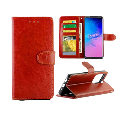 For Galaxy S20 Ultra Crazy Horse Texture Leather Horizontal Flip Protective Case with Holder & Card Slots & Wallet & Photo Frame(Brown)-garmade.com