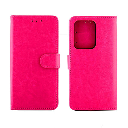 For Galaxy S20 Ultra Crazy Horse Texture Leather Horizontal Flip Protective Case with Holder & Card Slots & Wallet & Photo Frame(Magenta)-garmade.com