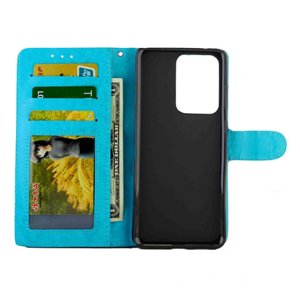 For Galaxy S20 Ultra Crazy Horse Texture Leather Horizontal Flip Protective Case with Holder & Card Slots & Wallet & Photo Frame(Baby Blue)-garmade.com