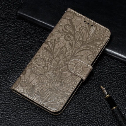 For Galaxy S20 Ultra Lace Flower Embossing Pattern Horizontal Flip PU Leather Case with Holder & Card Slots & Wallet & Photo Frame & Lanyard(Grey)-garmade.com