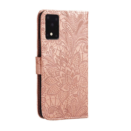 For Galaxy S20 Ultra Lace Flower Embossing Pattern Horizontal Flip PU Leather Case with Holder & Card Slots & Wallet & Photo Frame & Lanyard(Rose Gold)-garmade.com