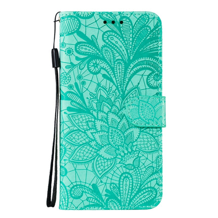 For Galaxy S20 Ultra Lace Flower Embossing Pattern Horizontal Flip PU Leather Case with Holder & Card Slots & Wallet & Photo Frame & Lanyard(Green)-garmade.com