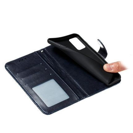 For Galaxy S20 Lace Flower Embossing Pattern Horizontal Flip PU Leather Case with Holder & Card Slots & Wallet & Photo Frame & Lanyard(Dark Blue)-garmade.com
