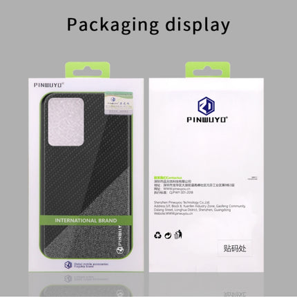 For Galaxy S20 Ultra PINWUYO Rong Series Shockproof PC + TPU+ Chemical Fiber Cloth Protective Case(Black)-garmade.com