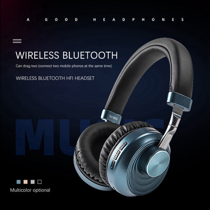 VJ083 Folding Wireless Headset Bluetooth Competitive Game Music Sports Plug Cartoon Wireless Headset(Black)-garmade.com