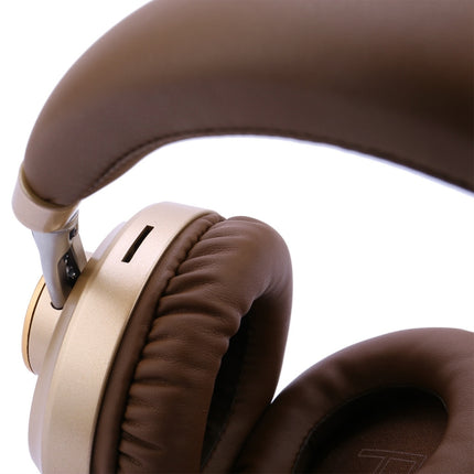 VJ083 Folding Wireless Headset Bluetooth Competitive Game Music Sports Plug Cartoon Wireless Headset(Gold)-garmade.com