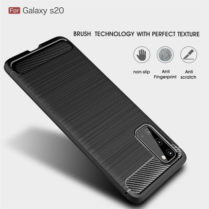 For Galaxy S20 Brushed Texture Carbon Fiber TPU Case(Black)-garmade.com