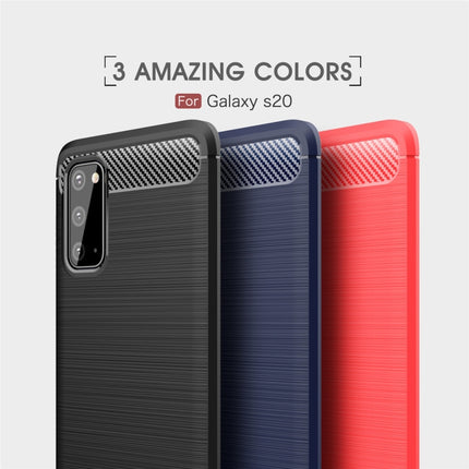 For Galaxy S20 Brushed Texture Carbon Fiber TPU Case(Black)-garmade.com