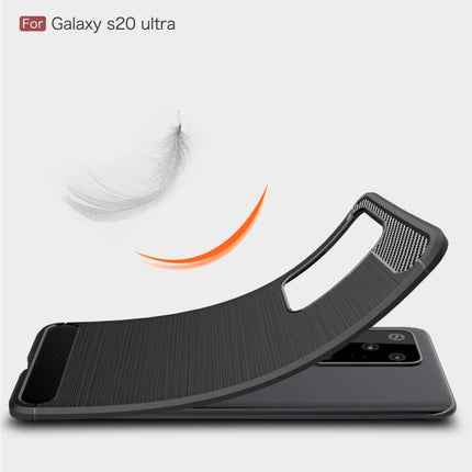 For Galaxy S20 Ultra Brushed Texture Carbon Fiber TPU Case(Black)-garmade.com