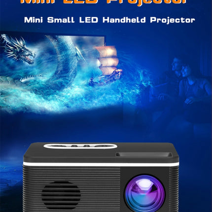S361 80 lumens 320 x 240 Pixel Portable Mini Projector, Support 1080P, EU Plug(Black)-garmade.com