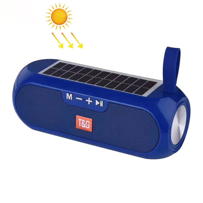 T&G TG182 Portable Column Wireless Stereo Music Box Solar Power waterproof USB AUX FM radio super bass(Green)-garmade.com