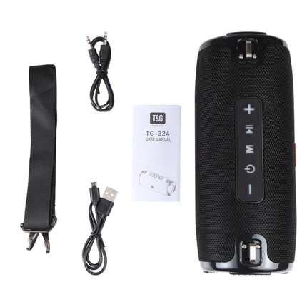T&G TG-324 TWS Portable Columnar Bluetooth Speaker MP3 Player(Black)-garmade.com