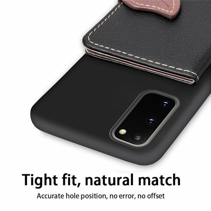 For Galaxy S20 Leaf Buckle Litchi Texture Card Holder PU + TPU Case with Card Slot & Wallet & Holder & Photo Frame(Red)-garmade.com