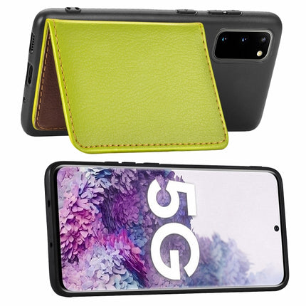For Galaxy S20 Leaf Buckle Litchi Texture Card Holder PU + TPU Case with Card Slot & Wallet & Holder & Photo Frame(Green)-garmade.com