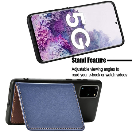 For Galaxy S20 Plus Leaf Buckle Litchi Texture Card Holder PU + TPU Case with Card Slot & Wallet & Holder & Photo Frame(Black)-garmade.com