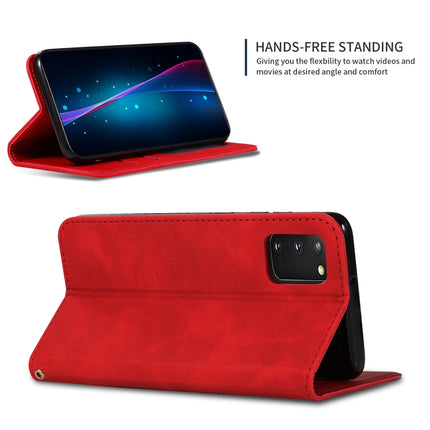 For Galaxy S20 Retro Skin Feel Business Magnetic Horizontal Flip Leather Case(Red)-garmade.com