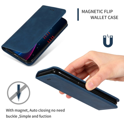 For Galaxy S20 Retro Skin Feel Business Magnetic Horizontal Flip Leather Case(Navy Blue)-garmade.com