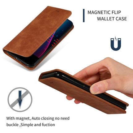 For Galaxy S20 Retro Skin Feel Business Magnetic Horizontal Flip Leather Case(Brown)-garmade.com