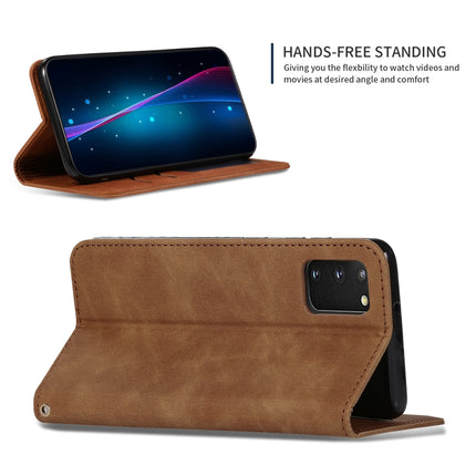 For Galaxy S20 Retro Skin Feel Business Magnetic Horizontal Flip Leather Case(Brown)-garmade.com