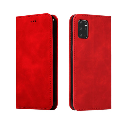 For Galaxy S20 Plus Retro Skin Feel Business Magnetic Horizontal Flip Leather Case(Red)-garmade.com