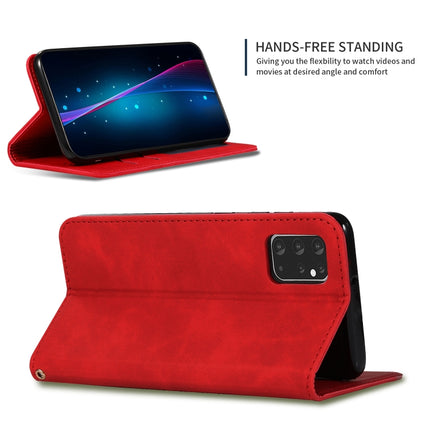 For Galaxy S20 Plus Retro Skin Feel Business Magnetic Horizontal Flip Leather Case(Red)-garmade.com