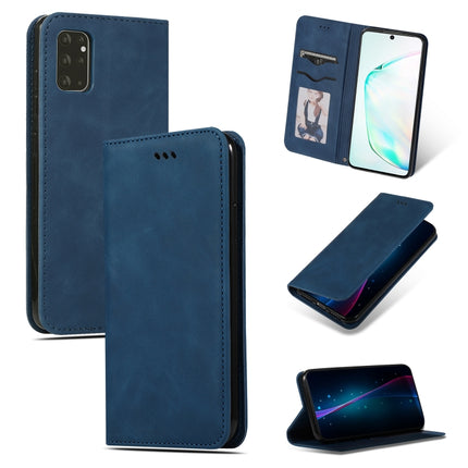 For Galaxy S20 Plus Retro Skin Feel Business Magnetic Horizontal Flip Leather Case(Navy Blue)-garmade.com