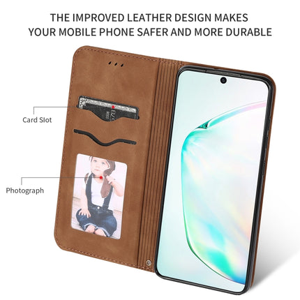 For Galaxy S20 Plus Retro Skin Feel Business Magnetic Horizontal Flip Leather Case(Brown)-garmade.com