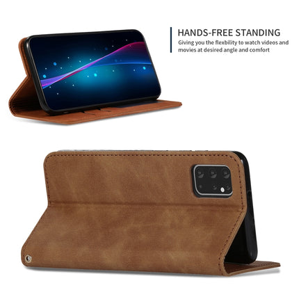 For Galaxy S20 Plus Retro Skin Feel Business Magnetic Horizontal Flip Leather Case(Brown)-garmade.com