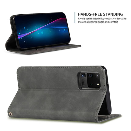 For Galaxy S20 Ultra Retro Skin Feel Business Magnetic Horizontal Flip Leather Case(Dark Grey)-garmade.com