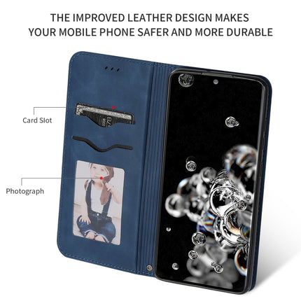 For Galaxy S20 Ultra Retro Skin Feel Business Magnetic Horizontal Flip Leather Case(Navy Blue)-garmade.com