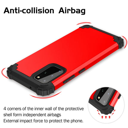 For Galaxy S20 Plus PC + Silicone Three-piece Shockproof Protection Case(Red)-garmade.com
